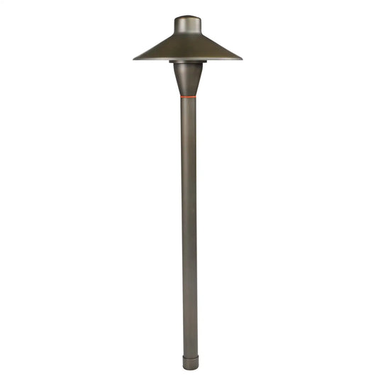 Mässing utomhus gångbelysning med flat hatt, G4-sockel och 72" ledningskabel