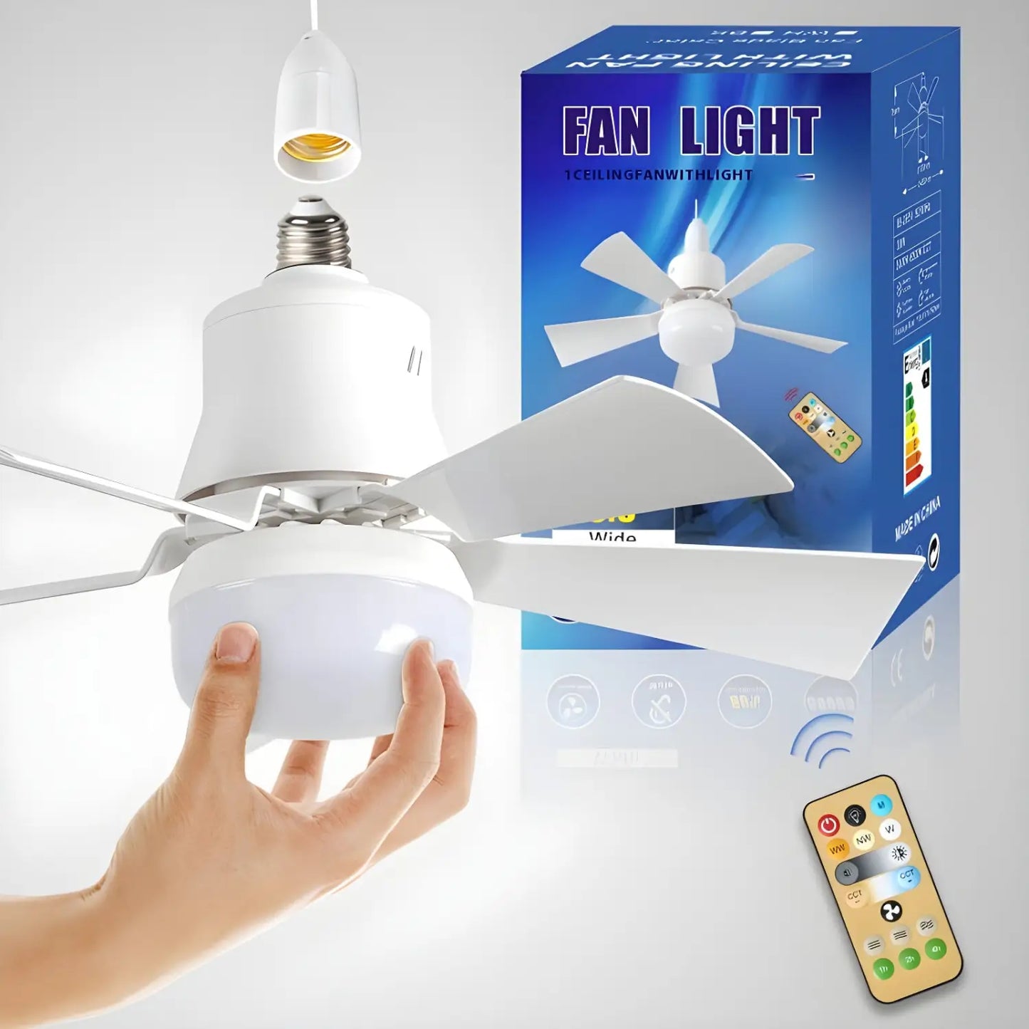 Ventilatore da soffitto con luce dimmerabile e telecomando per casa e dormitorio