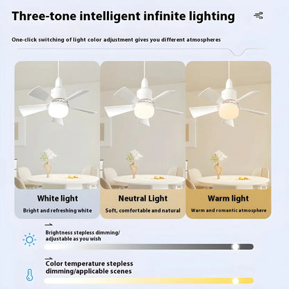 Ventilatore da soffitto con luce dimmerabile e telecomando per casa e dormitorio