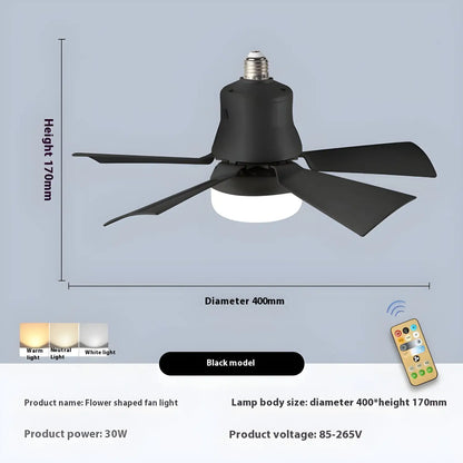 Ventilatore da soffitto con luce dimmerabile e telecomando per casa e dormitorio