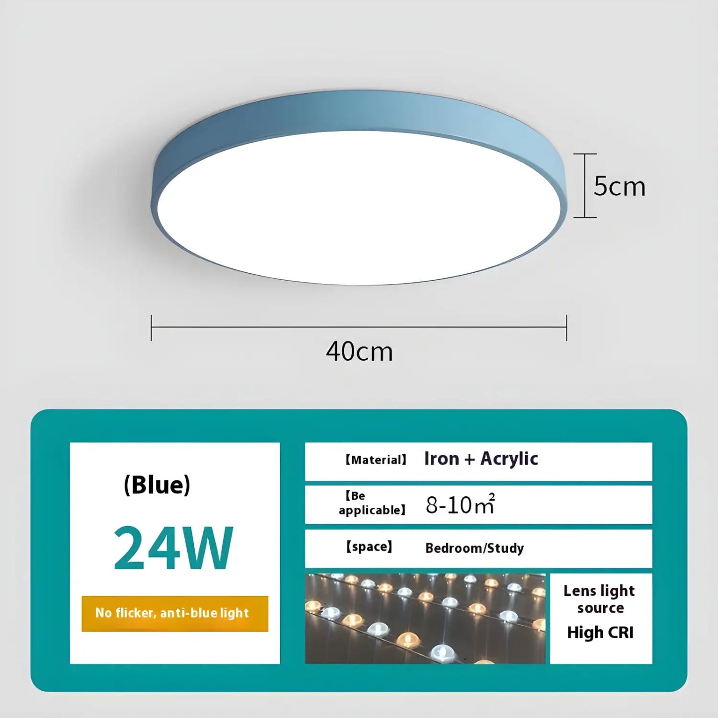 Dimbara smarta taklampan med fjärrkontroll - sovrum och vardagsrum LED-lampa