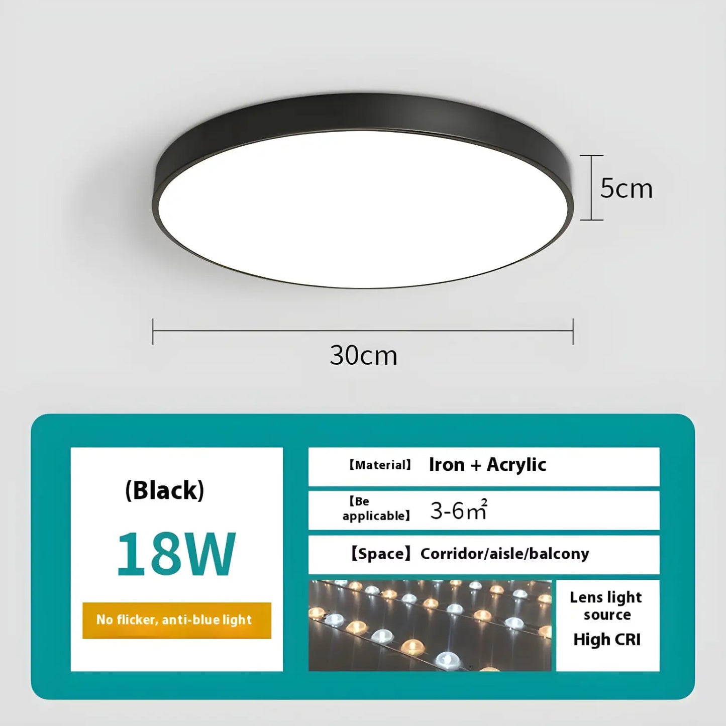 Dimbara smarta taklampan med fjärrkontroll - sovrum och vardagsrum LED-lampa