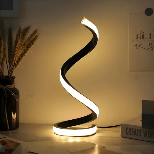 Dimbara bordslampa LED – Spiral nattlampa för sovrum