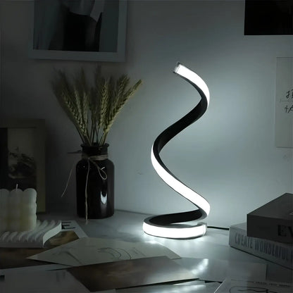 Dimbara bordslampa LED – Spiral nattlampa för sovrum
