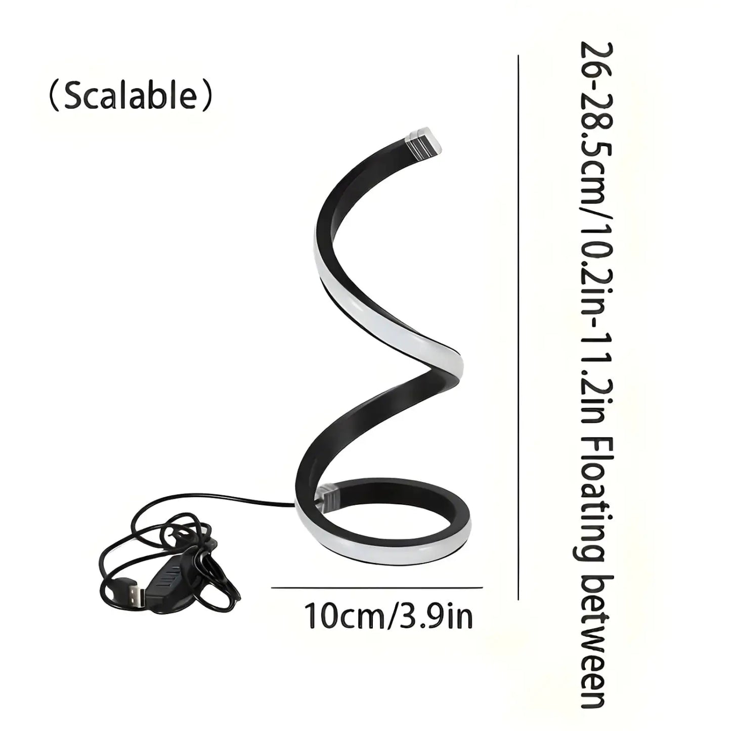 Dimbara bordslampa LED – Spiral nattlampa för sovrum