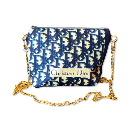Trotter Blue Vintage Silk Scarf Crossbody Bag