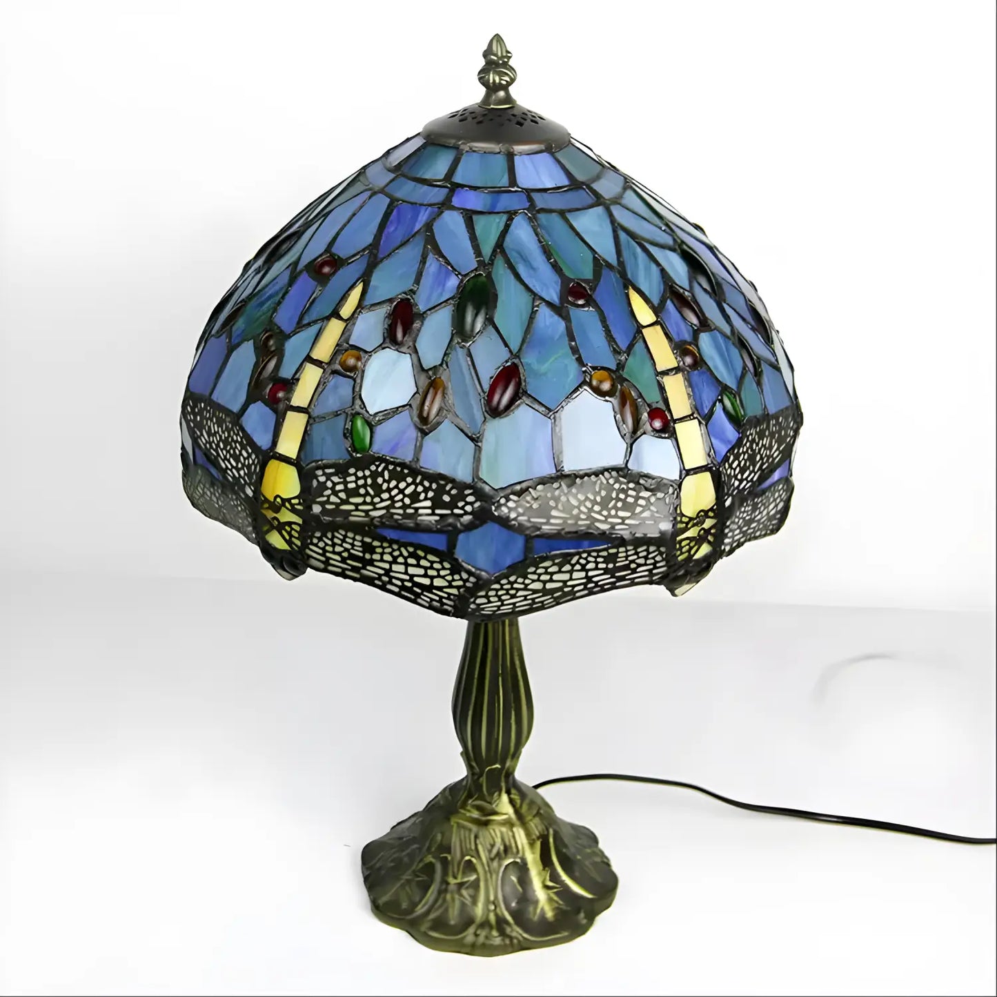 Trollslända Tiffany-lampa Glas Bordslampa Design