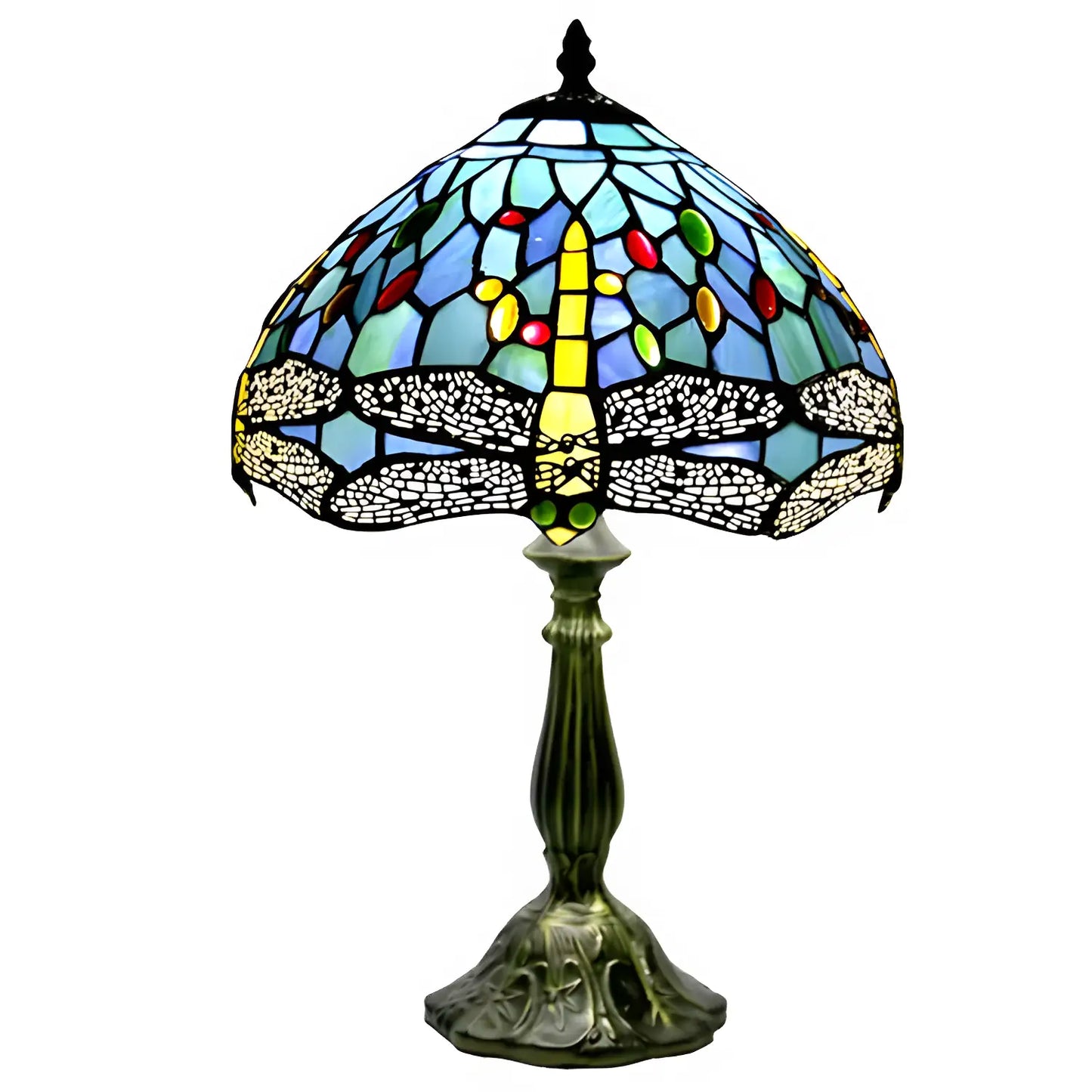 Trollslända Tiffany-lampa Glas Bordslampa Design