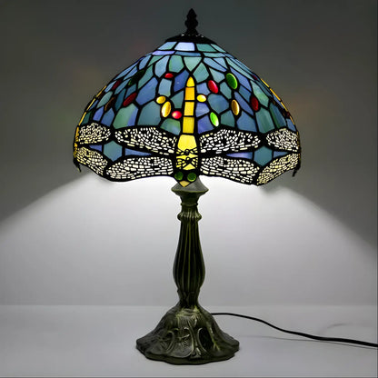 Trollslända Tiffany-lampa Glas Bordslampa Design