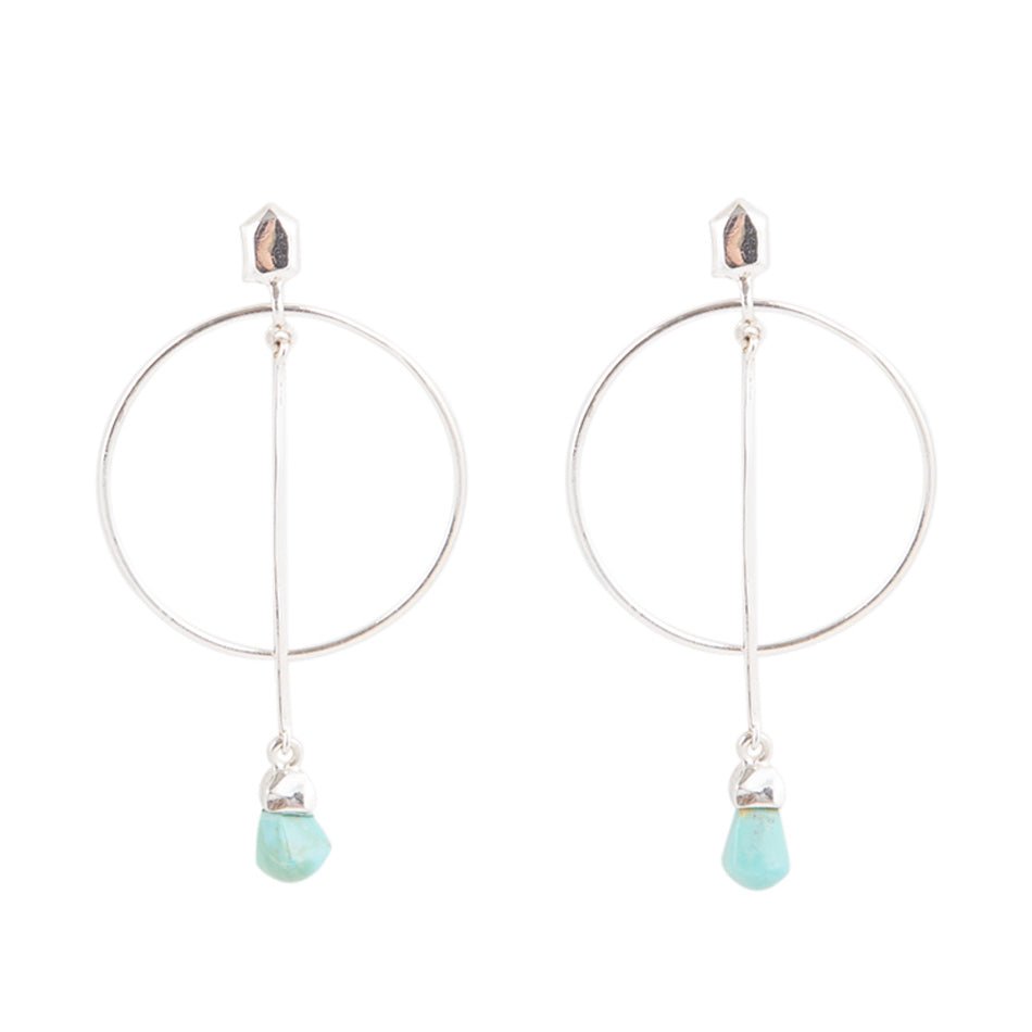 Orecchini a goccia in argento sterling e turchese blu "Drop a Line"