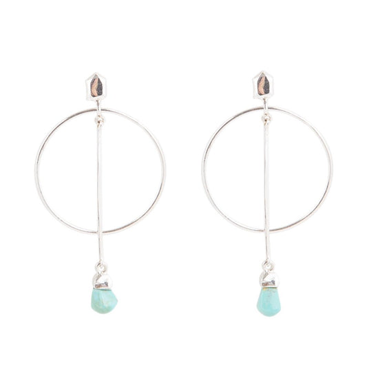 Orecchini a goccia in argento sterling e turchese blu "Drop a Line"