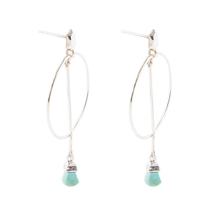 Orecchini a goccia in argento sterling e turchese blu "Drop a Line"