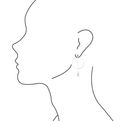 Orecchini a goccia in argento sterling e turchese blu "Drop a Line"