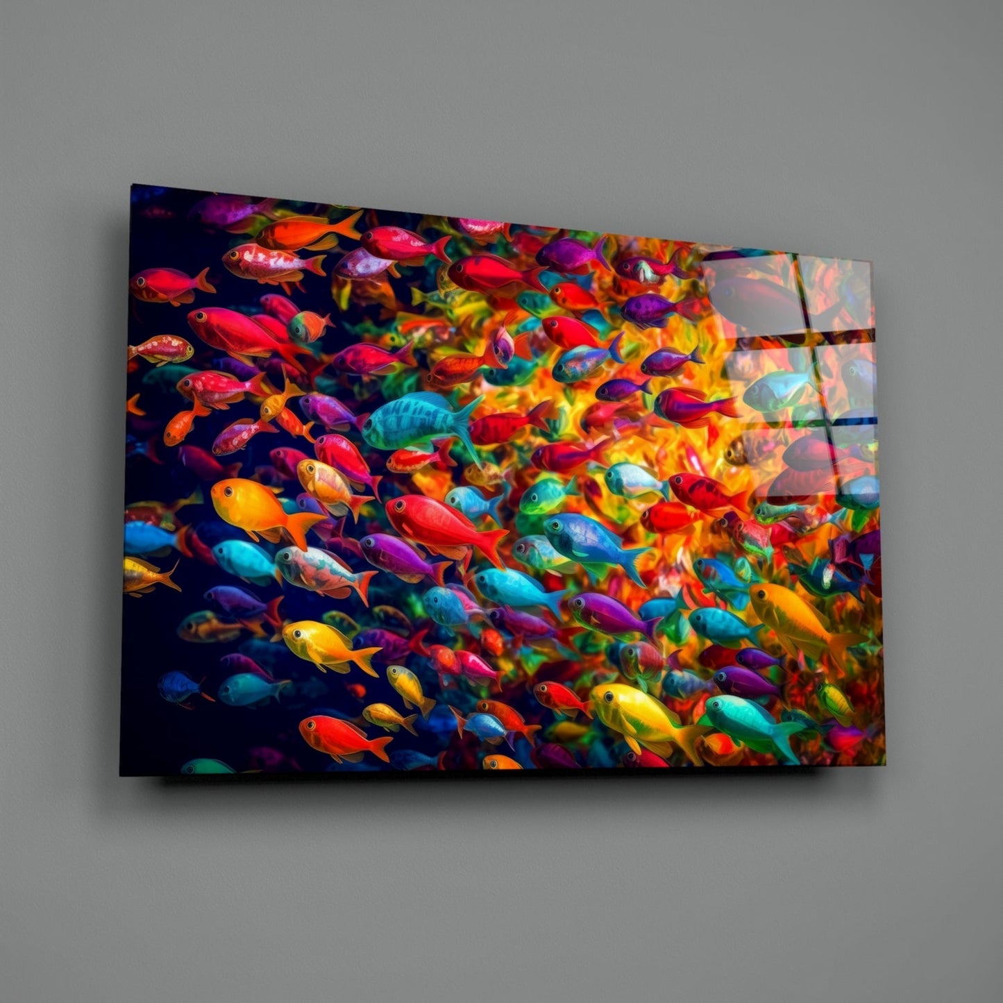 Arte de Pared de Cristal Fish World || Colección de Diseñador
