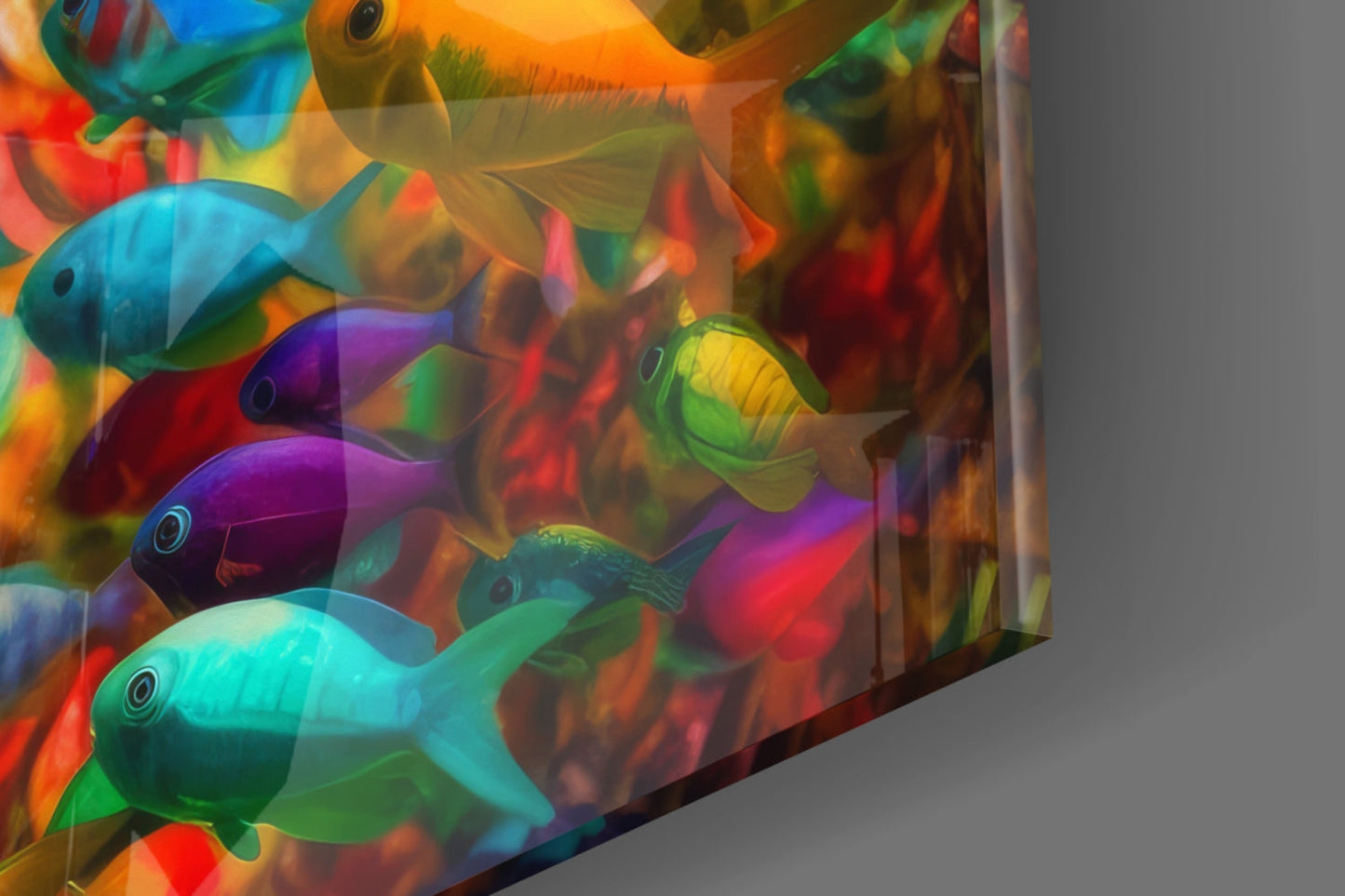 Arte de Pared de Cristal Fish World || Colección de Diseñador
