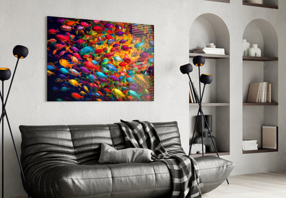 Arte de Pared de Cristal Fish World || Colección de Diseñador