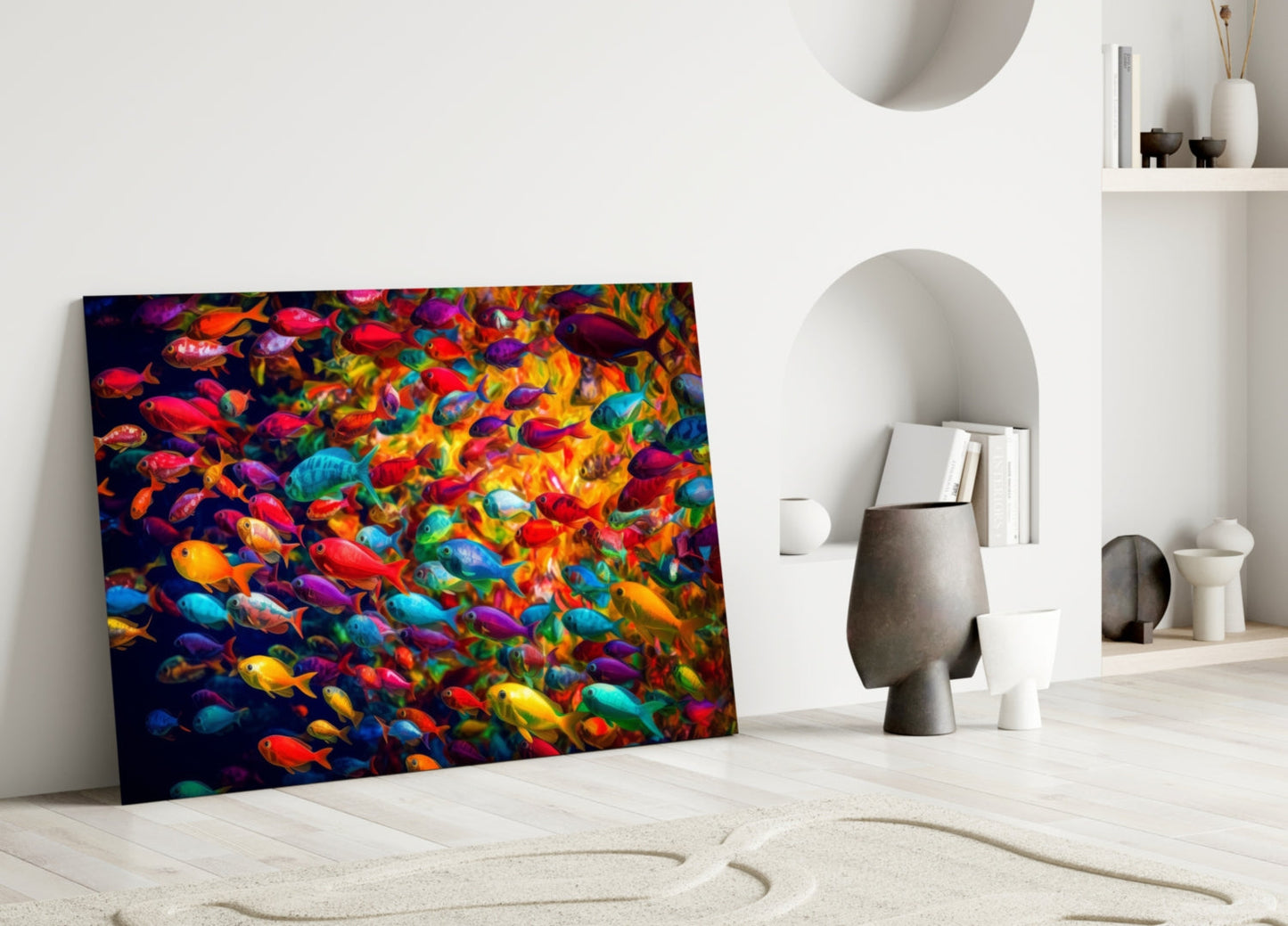 Arte de Pared de Cristal Fish World || Colección de Diseñador