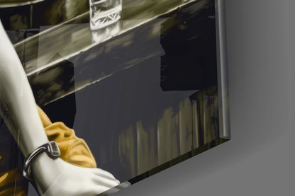 Marilyn in the Bar Glass Wall Art || Designer Collection