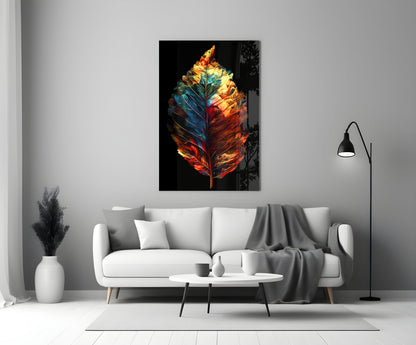 Autumn Leaf Glass Wall Art || Designer Collection