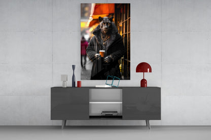 Java the Leopard Glass Wall Art || Designer's Collection