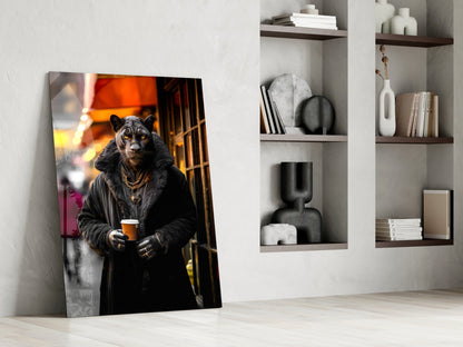 Java the Leopard Glass Wall Art || Designer's Collection