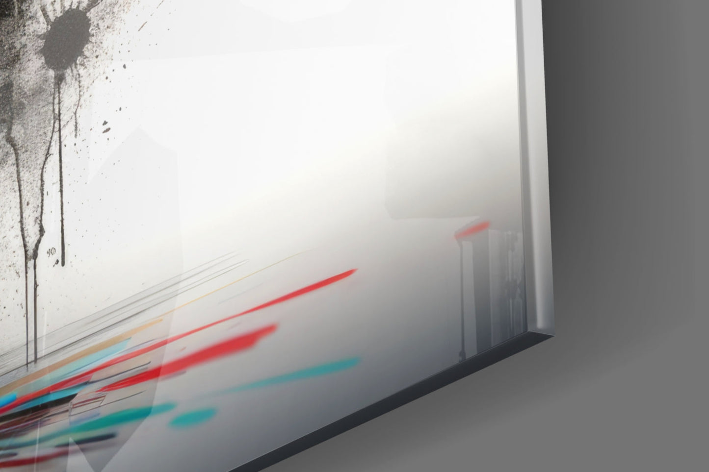Skleněné nástěnné umění Rainbow Bull White Splash