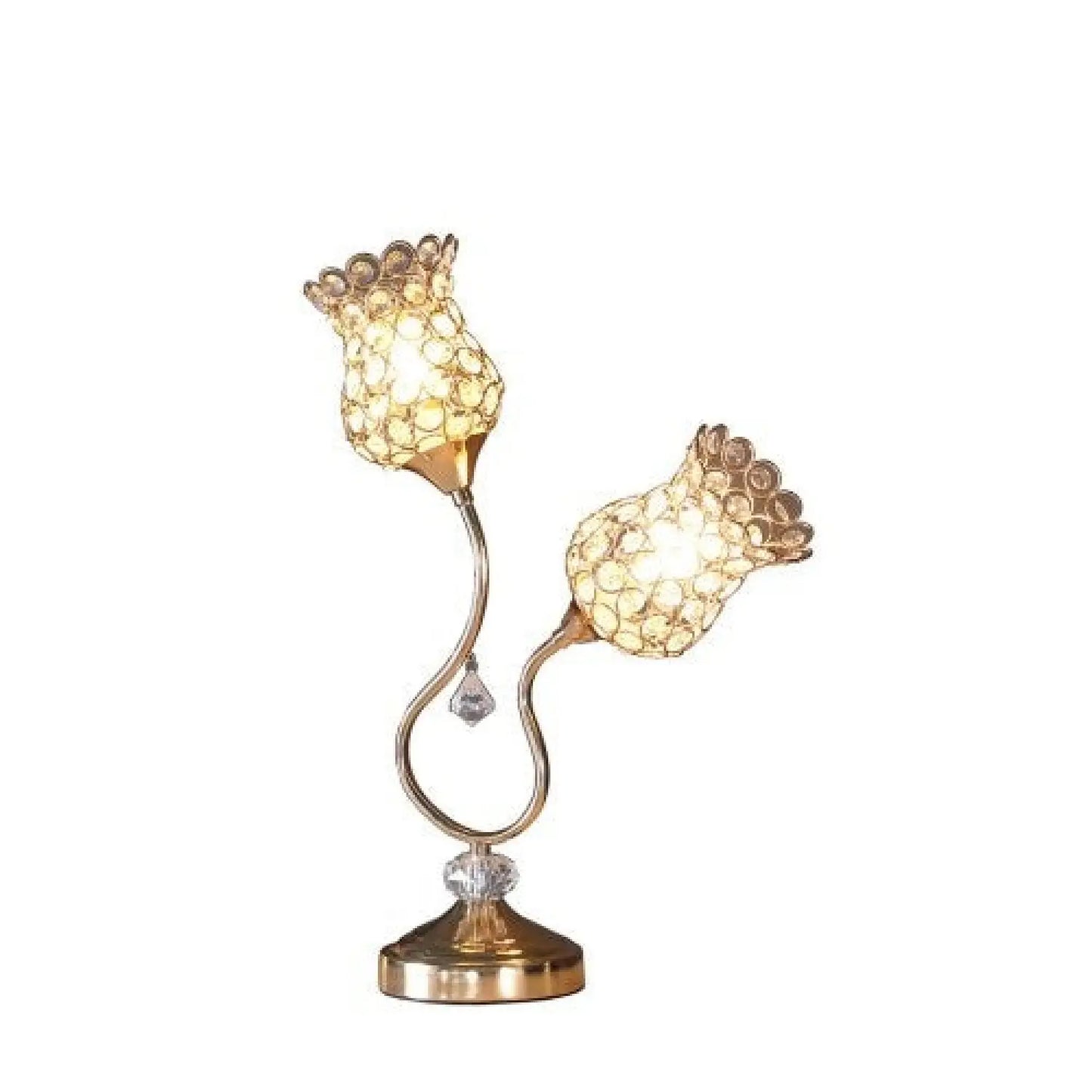 Bordslampa med dubbla blomdesign för läsning och hemmastil