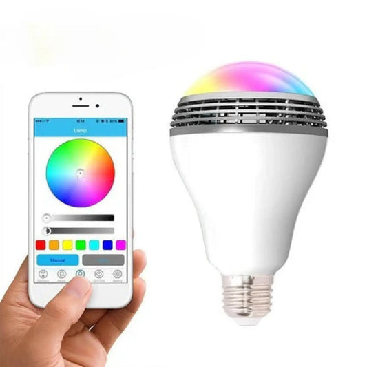 Bluetooth-högtalare smart LED-lampa - E27 flerfärgad