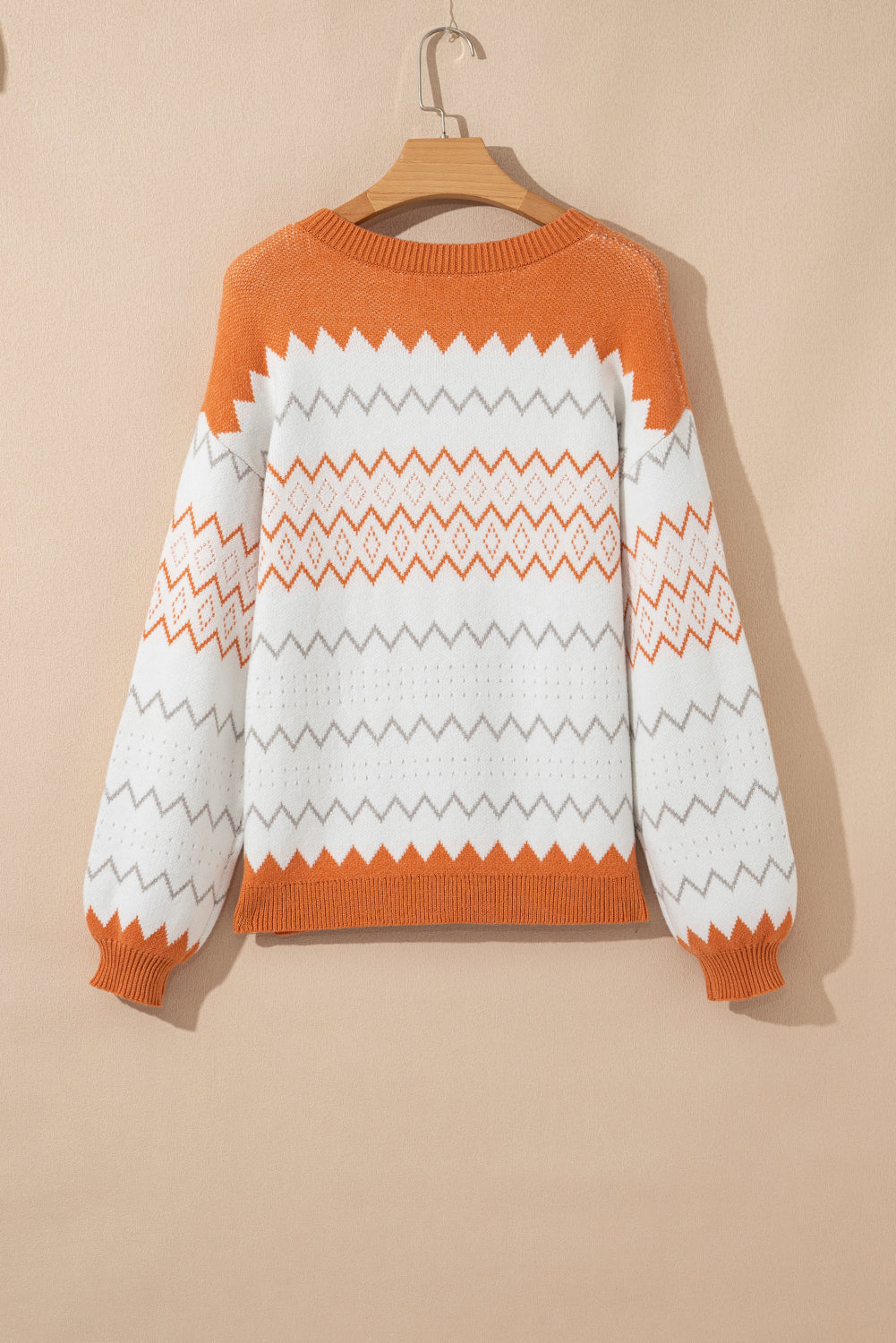 Daphne Zickzack Gestrickter Pullover Sweater