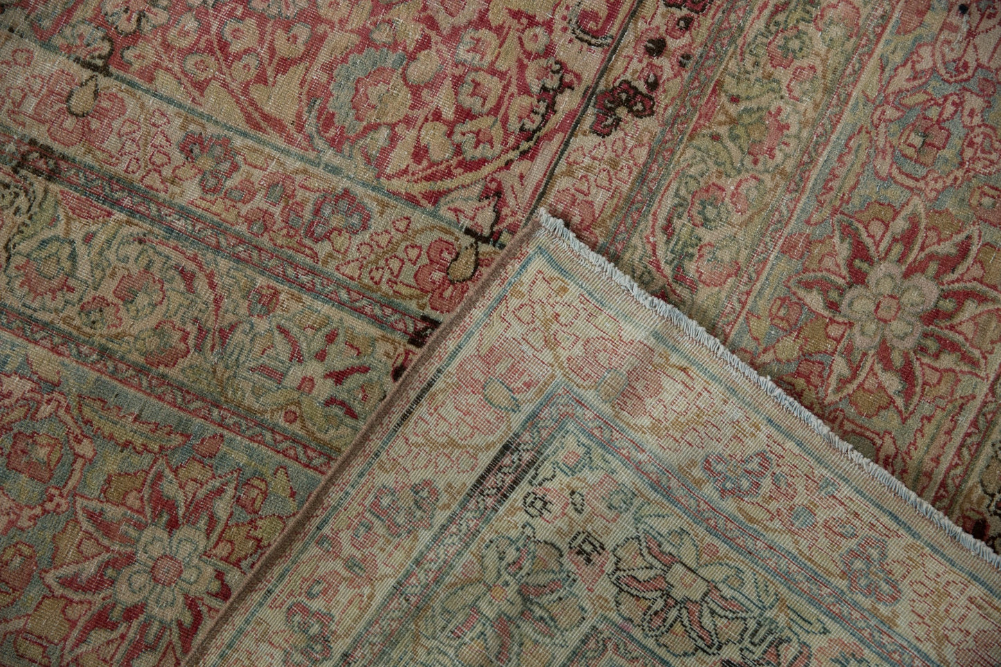 9.5x18.5 Antique Distressed Kermanshah Carpet