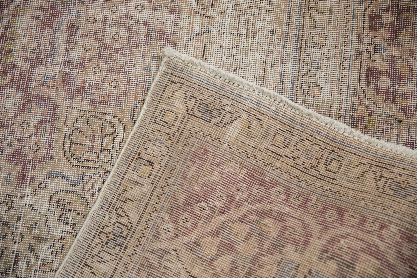 10x12.5 Vintage Distressed Tabriz Carpet