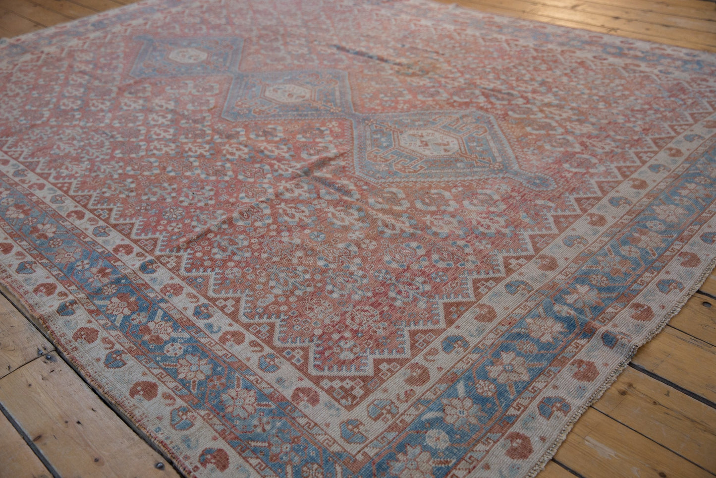 7.5x10 Vintage Distressed Qashqai Carpet