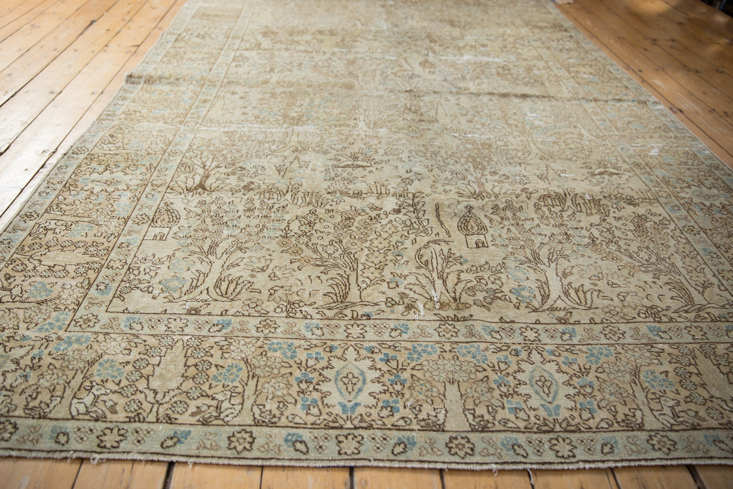 6.5x9.5 Vintage Distressed Tabriz Carpet