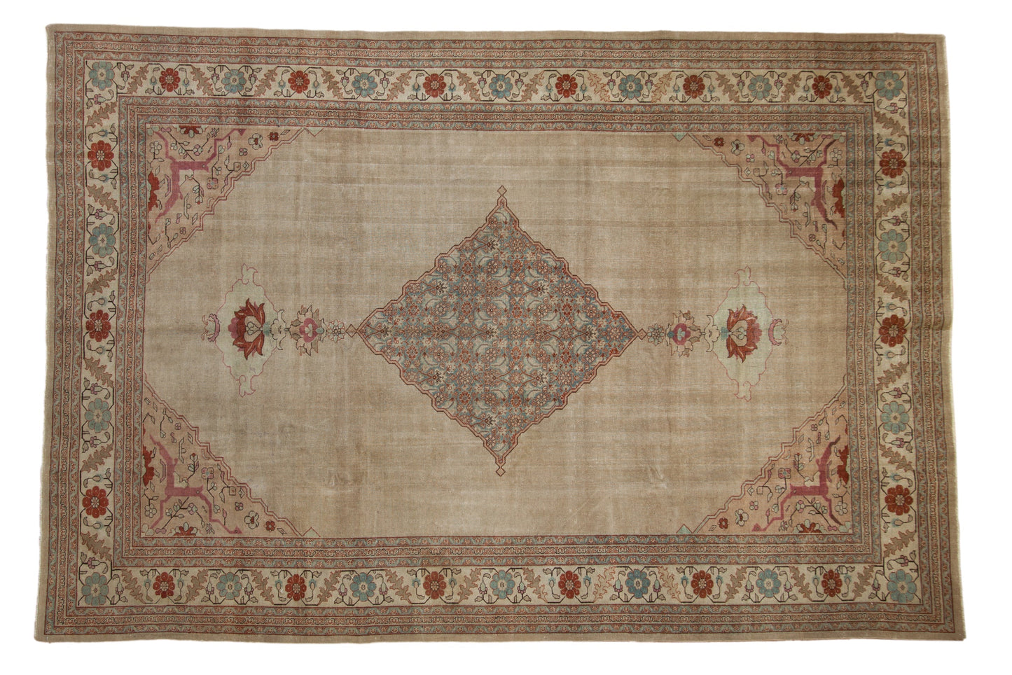 8x12 Vintage Distressed Tabriz Carpet
