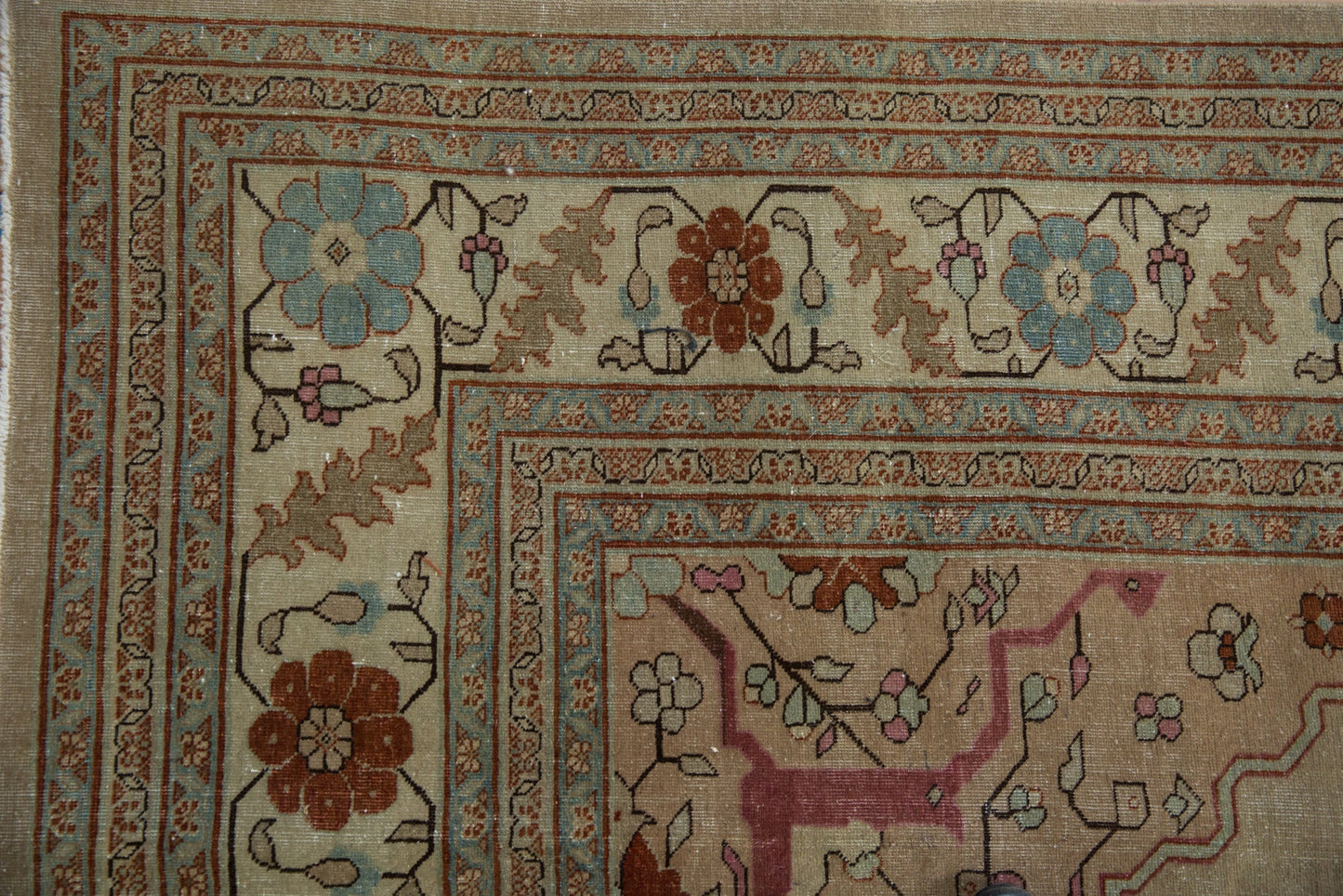 8x12 Vintage Distressed Tabriz Carpet