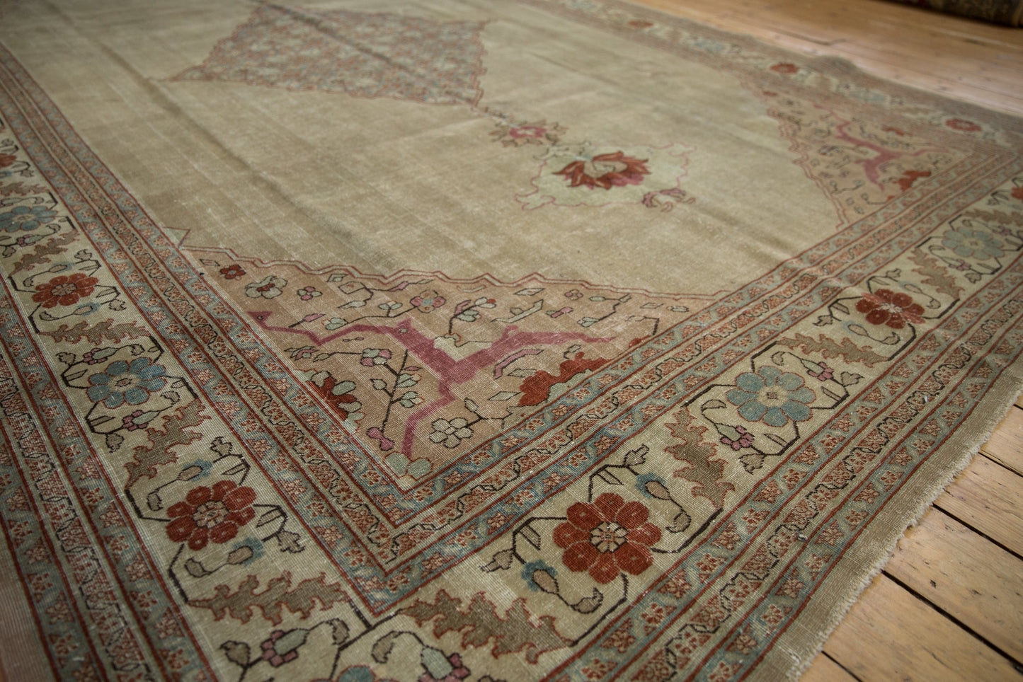 8x12 Vintage Distressed Tabriz Carpet