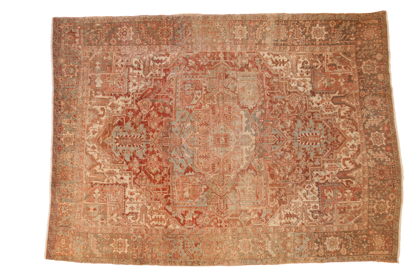 8x11.5 Vintage Distressed Heriz Carpet