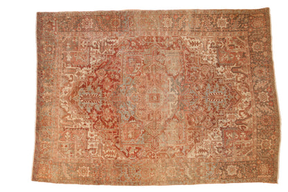 8x11.5 Vintage Distressed Heriz Carpet