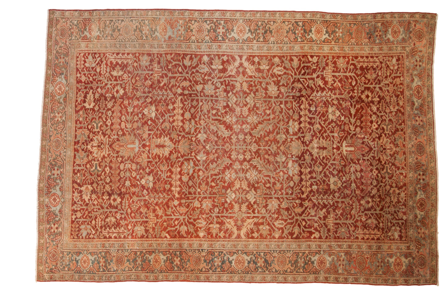 8x11.5 Vintage Fine Distressed Heriz Carpet