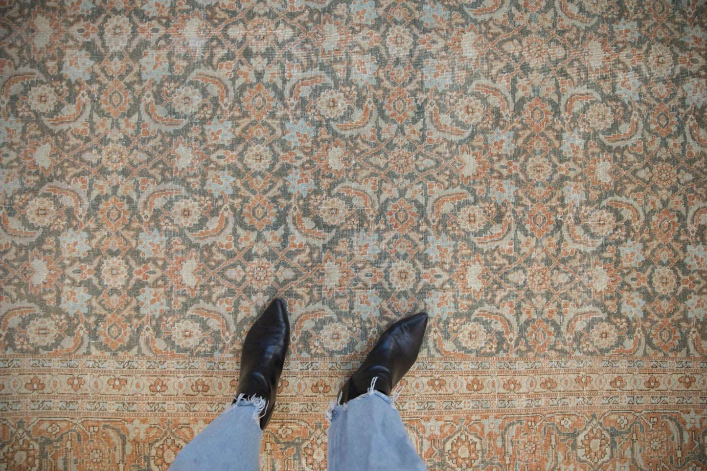 7.5x11 Vintage Distressed Tabriz Carpet