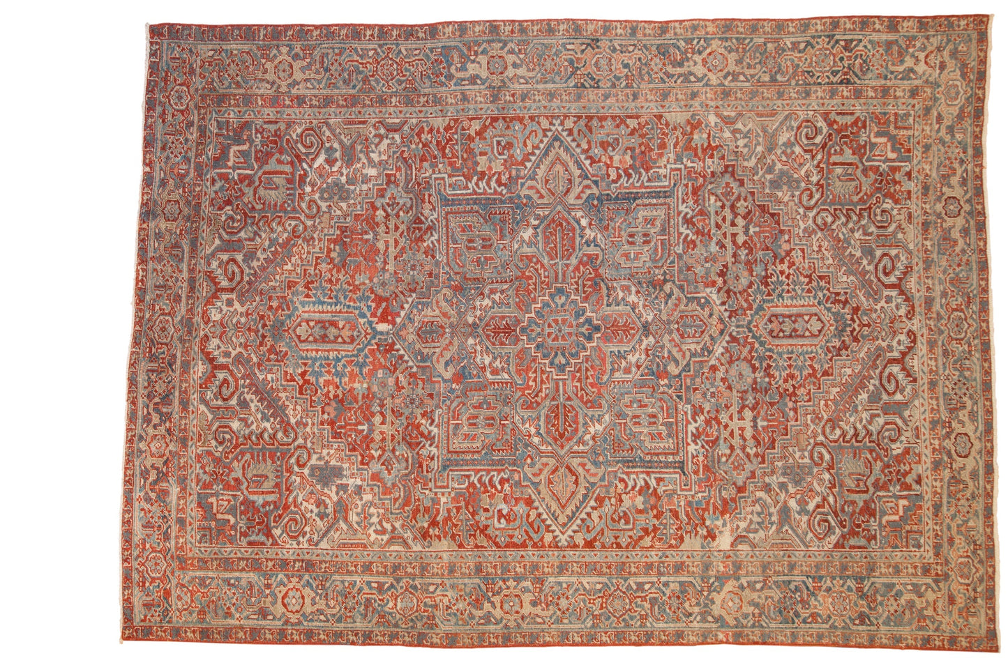 8x11 Vintage Distressed Heriz Carpet