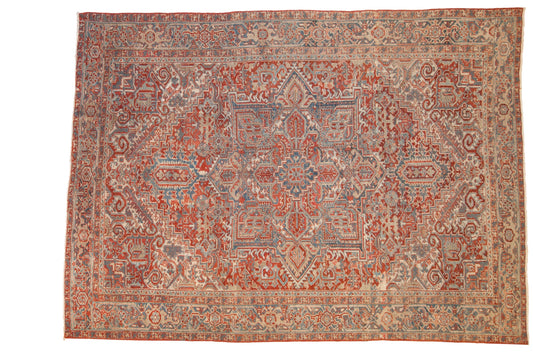 8x11 Vintage Distressed Heriz Carpet