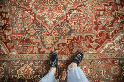 8x11 Vintage Distressed Heriz Carpet