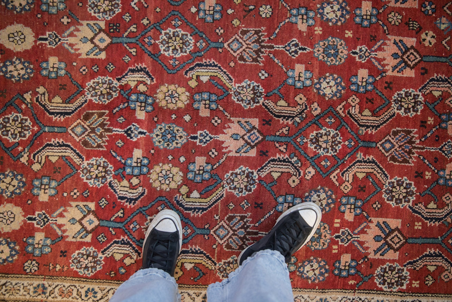 8.5x10.5 Vintage Kurdish Hamadan Carpet