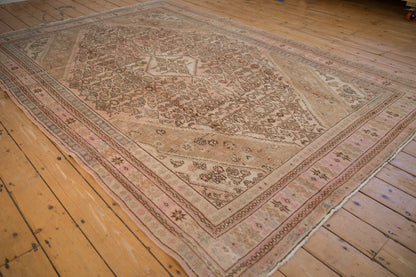 7x10 Vintage Distressed Overdyed Bibikabad Carpet