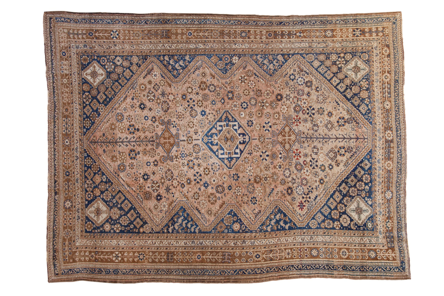 7.5x9.5 Vintage Distressed Qashqai Carpet