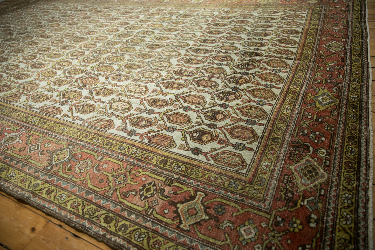 10x15.5 Vintage Distressed Hamadan Carpet
