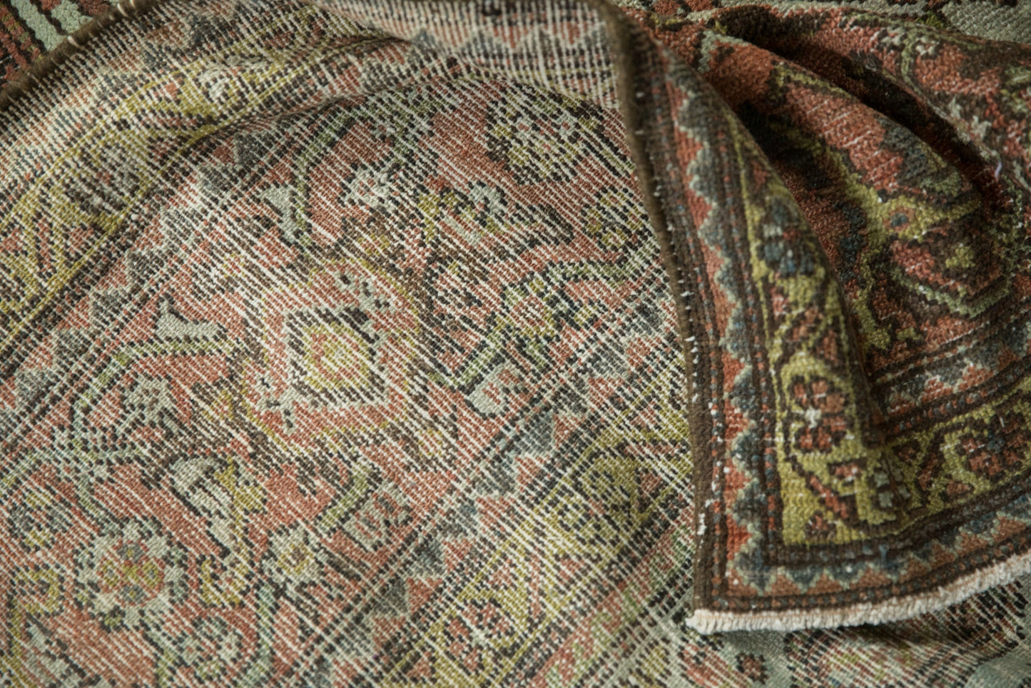 10x15.5 Vintage Distressed Hamadan Carpet