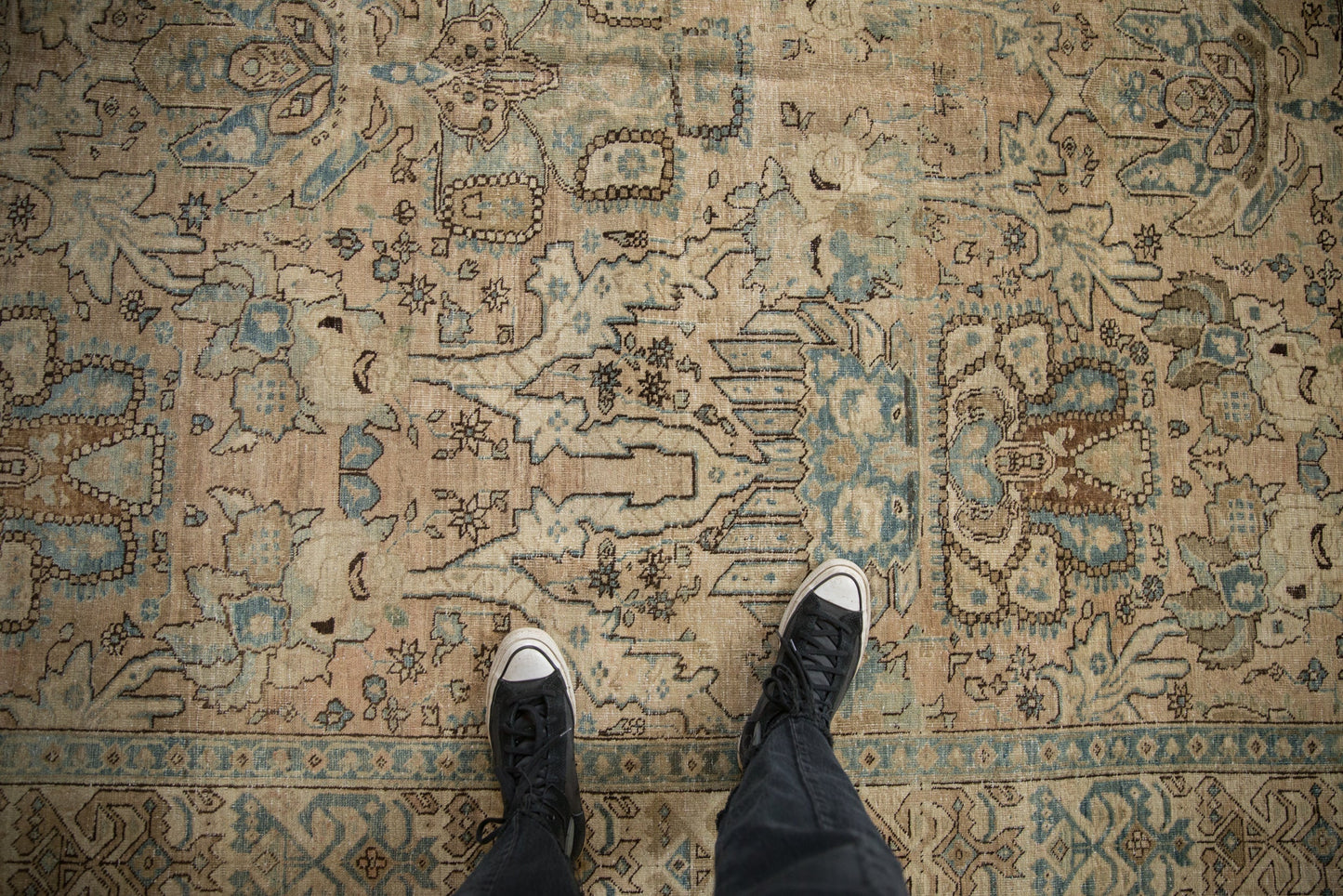 7x11 Vintage Distressed Tabriz Carpet