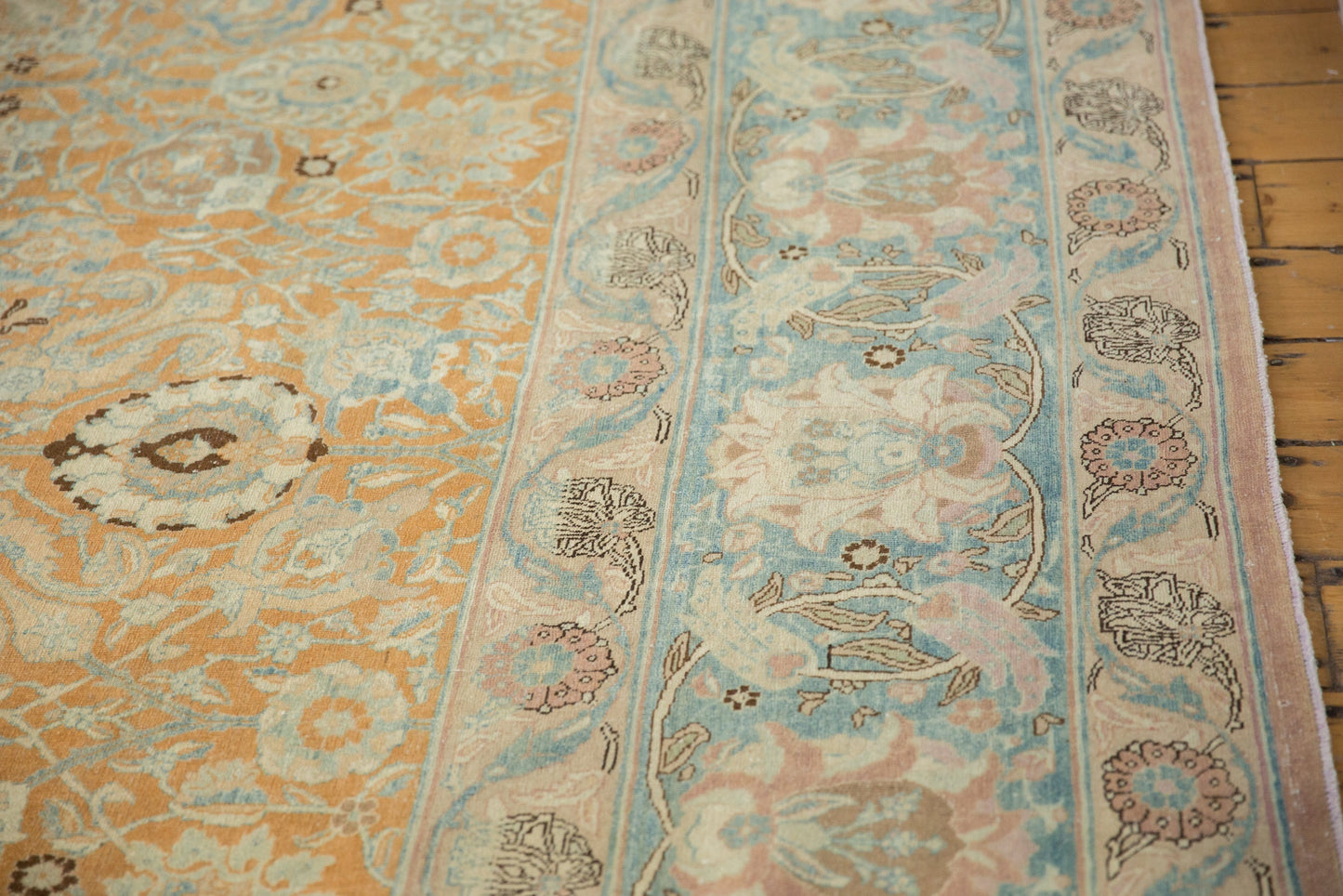 10.5x18.5 Vintage Distressed Tabriz Carpet